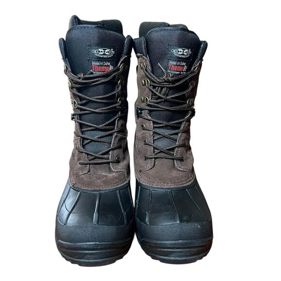 Snow Boots Mens Size 10 Brown Waterproof ThermoLite Duck Winter Insulated main image 4